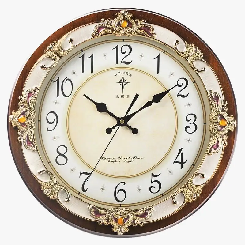 3d vintage wooden wall clock european style home decor Offre Limitée