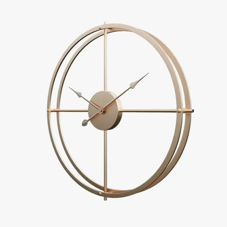 Retro silent wall clock simple iron design Super Prix