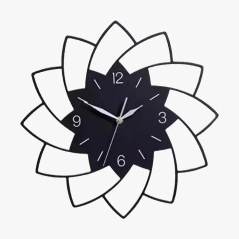 Flower shaped silent wall clock home decor Expédition Rapide