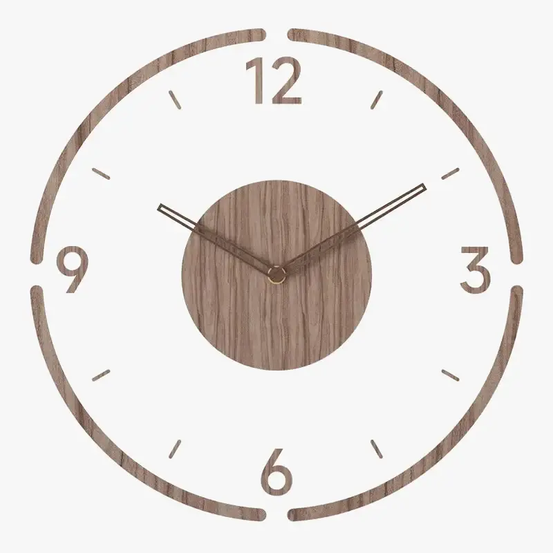 Livraison Express Solid wood wall clock design silent for home decor