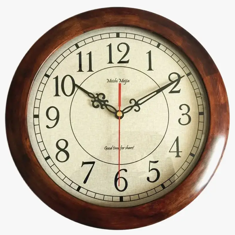 Vintage wooden japanese wall clock silent decoration Commander Vite