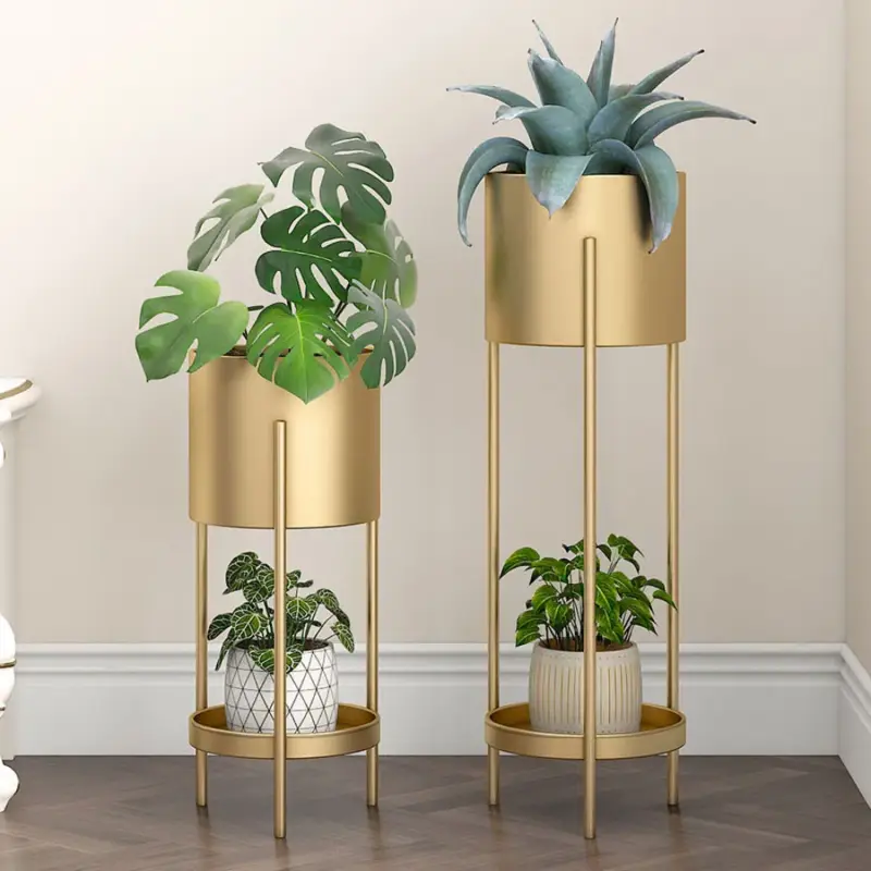 Commander Vite Nordic double-layer iron flower stand for indoor and balcony