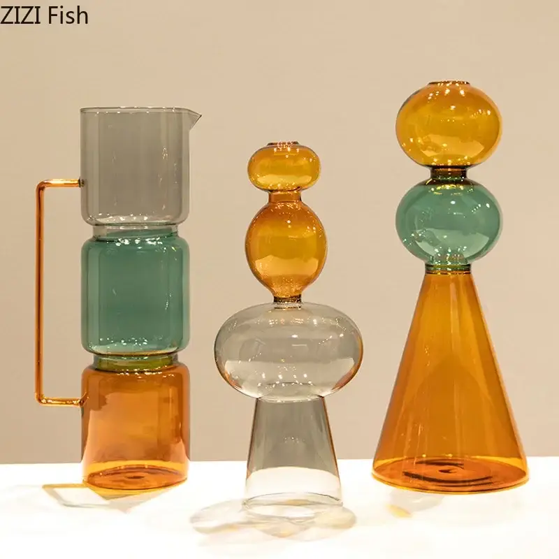 Multi-colored glass vase for hydroponics and decoration Commander Vite