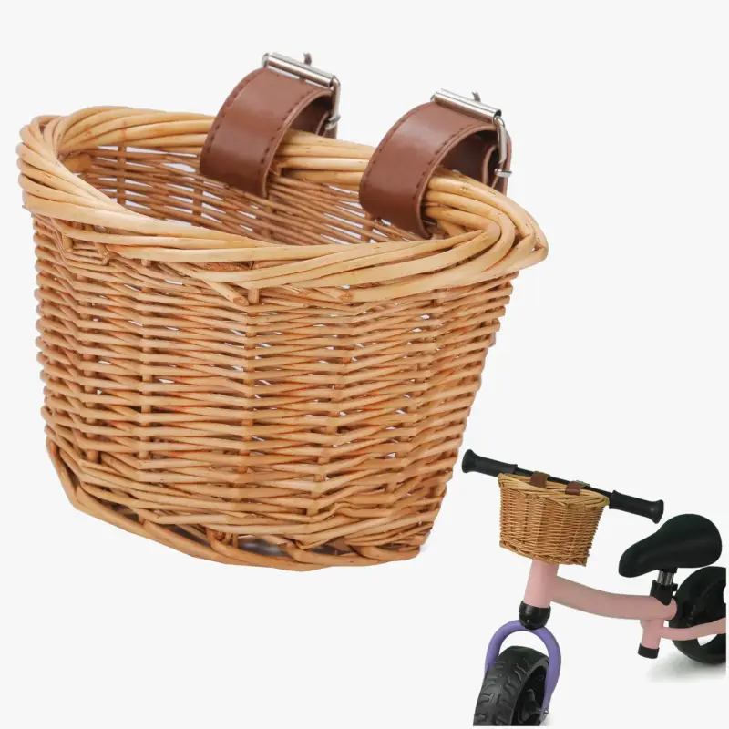 Woven wicker basket for children's bike and scooter, durable, w… Livraison Express