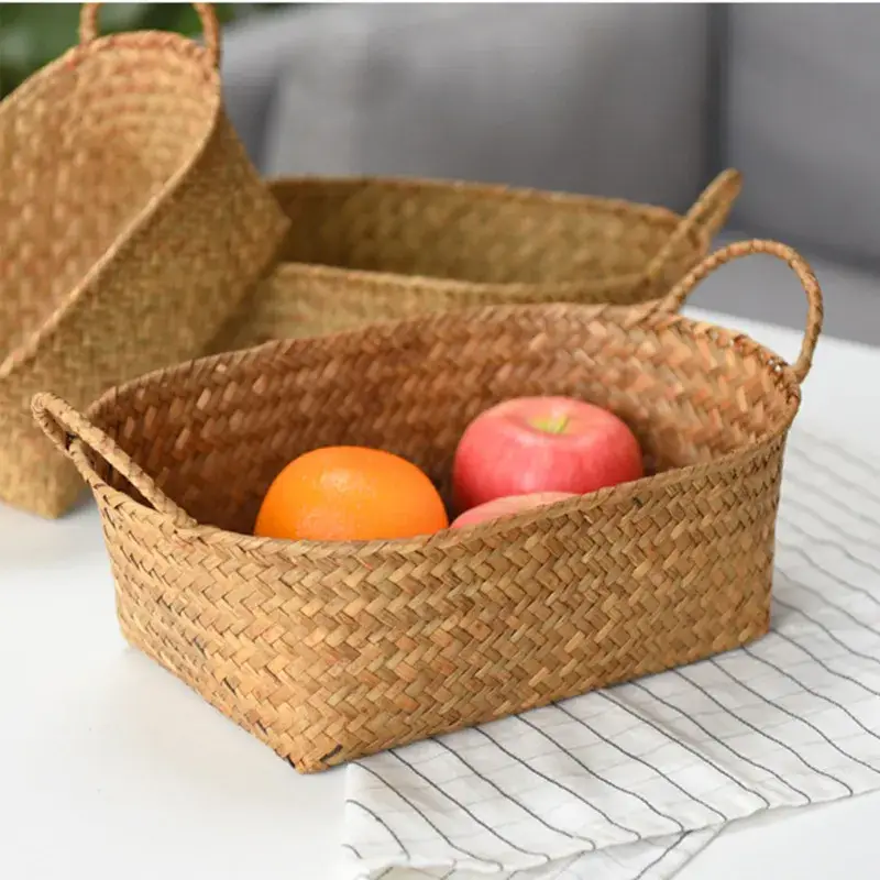 Jusqu'à Épuisement Des Stocks Handmade seagrass basket for decorative storage