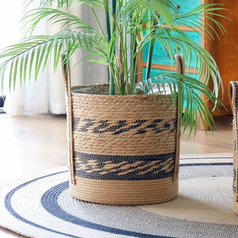 Wicker planter basket for flowers garden decoration storage Quantité Limitée