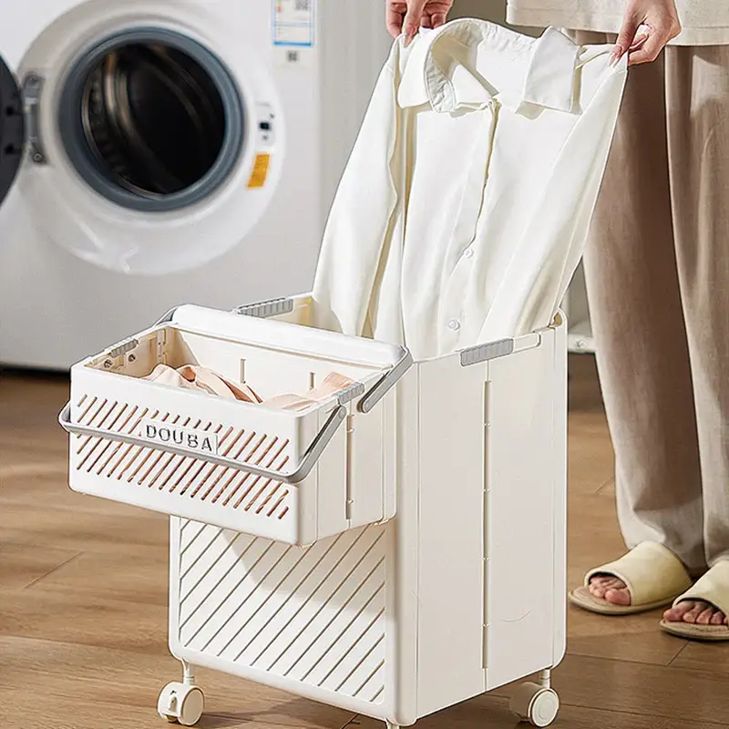 Multifunctional foldable laundry basket large capacity portable Vente Directe