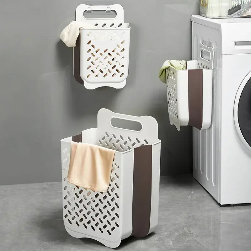 Foldable hanging storage basket for dirty laundry Marque