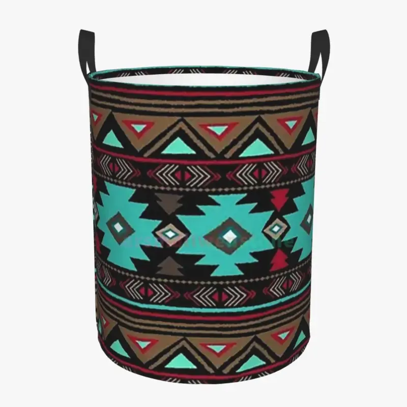 Meilleure Vente Round ethnic laundry basket for storing toys and clothes