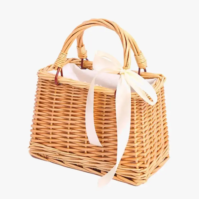 Prix Promo Rustic style wicker flower basket for women
