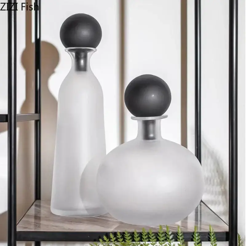 Frosted glass vase for artificial flowers modern decoration Commander Vite
