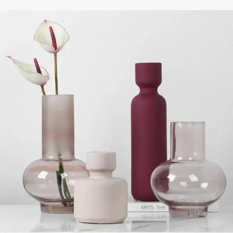 Bon Plan Frosted glass vase for flowers and home decor