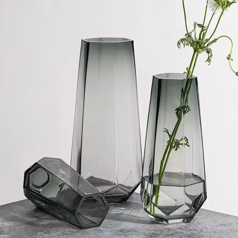 Creative transparent glass vase for decorative flowers Pas Cher