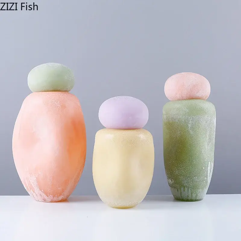 Expédié Aujourd'hui Decorative glass vase with lid for artificial flowers