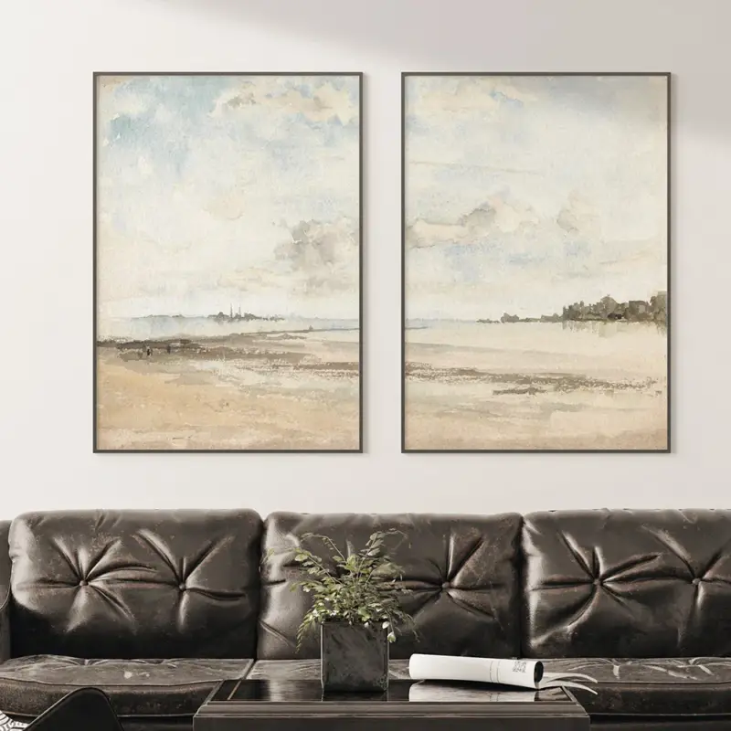 Prix Bas Abstract beach painting modern minimalist wall decor
