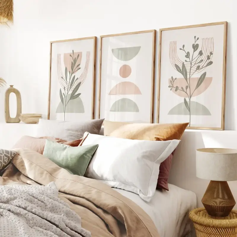 Offre Du Jour Geometric boho abstract wall art for home decor