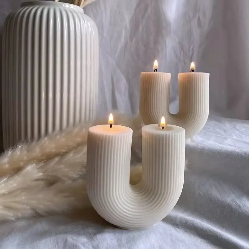 Retour Gratuit Geometric u-shaped scented candles for home decor