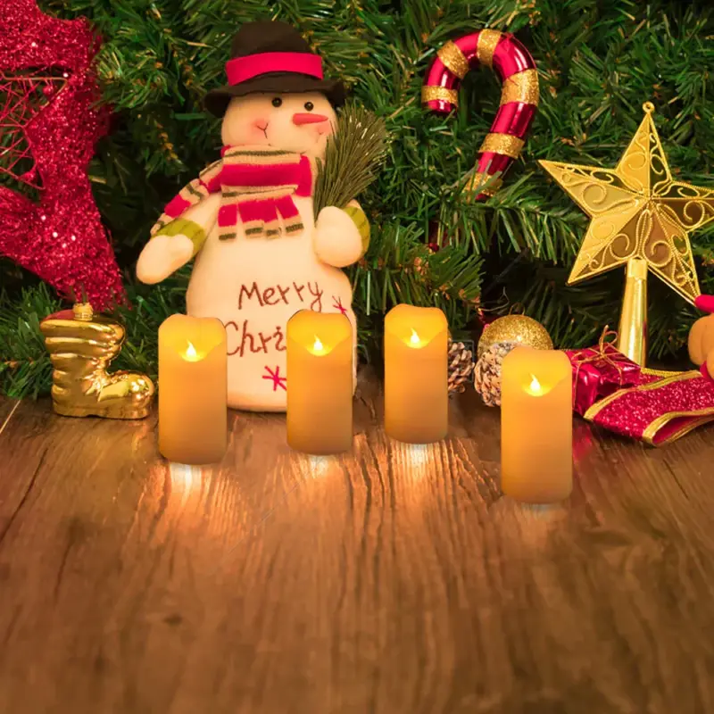 Promotion Pack of 12 rechargeable flameless led candles for christmas halloween