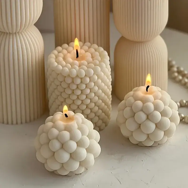 3d silicone candle mold round and cylindrical shape for aromatherapy Offre Du Jour