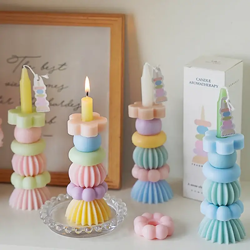 Stackable soy wax scented candle for weddings and birthdays Retour Gratuit