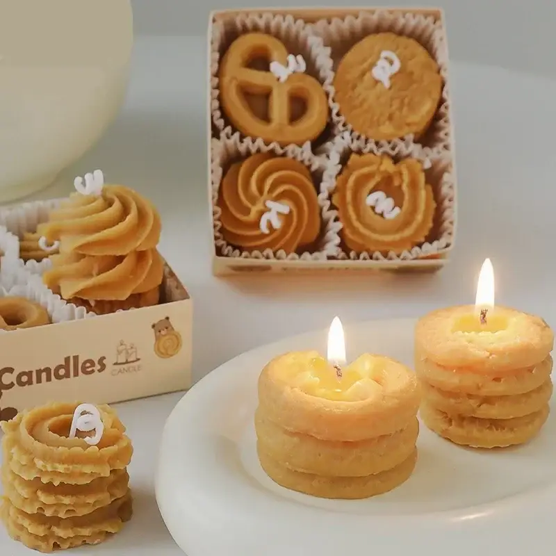 Gift box aromatherapy candles creative cookies and modeling wax Marque