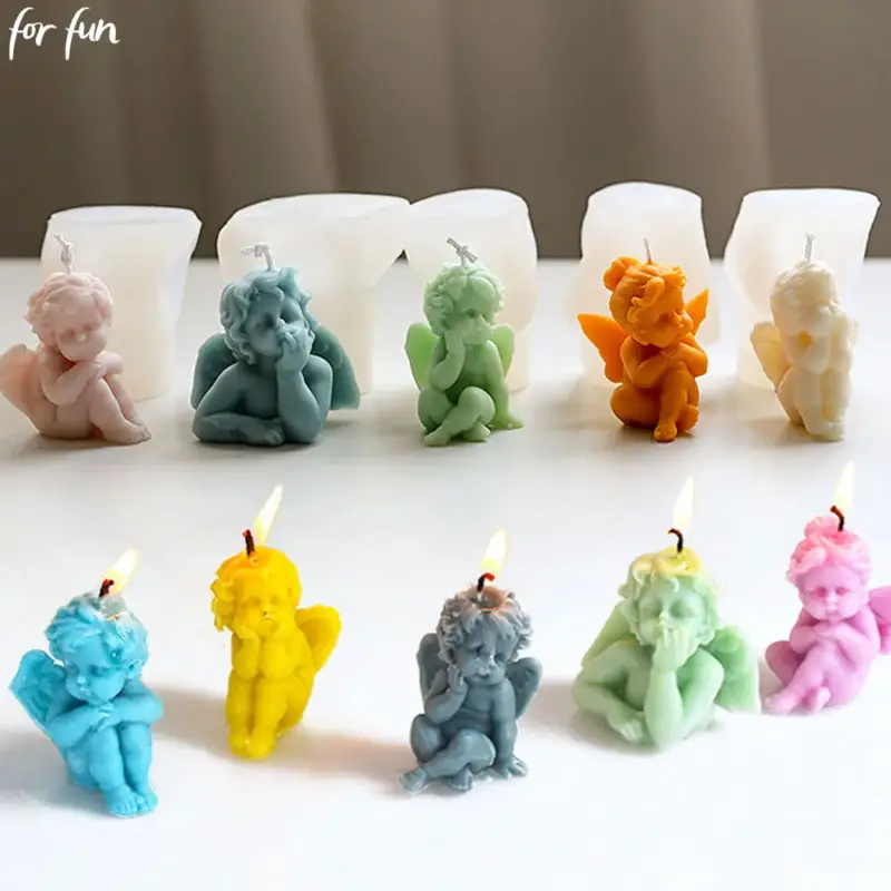 Usine Directe Silicone mold for angel scented candles and resin decorations