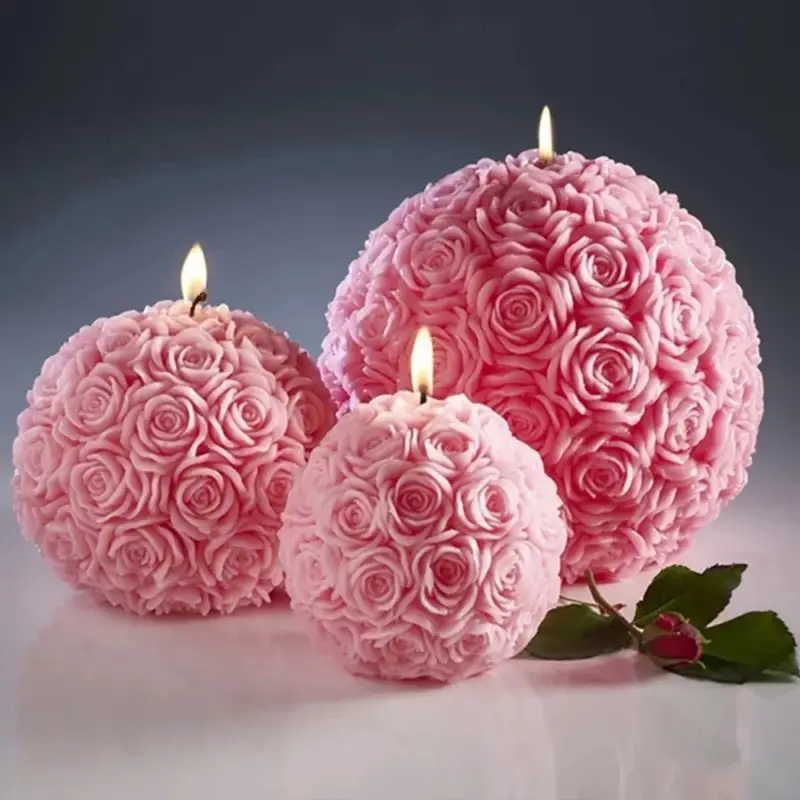 Usine Directe Scented candle ball rose flower home decoration gift