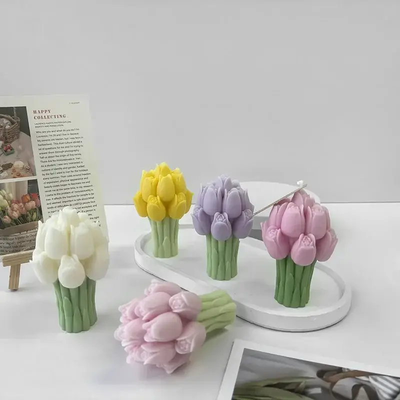 3d silicone mold for flowers and handmade candles Commande En Gros