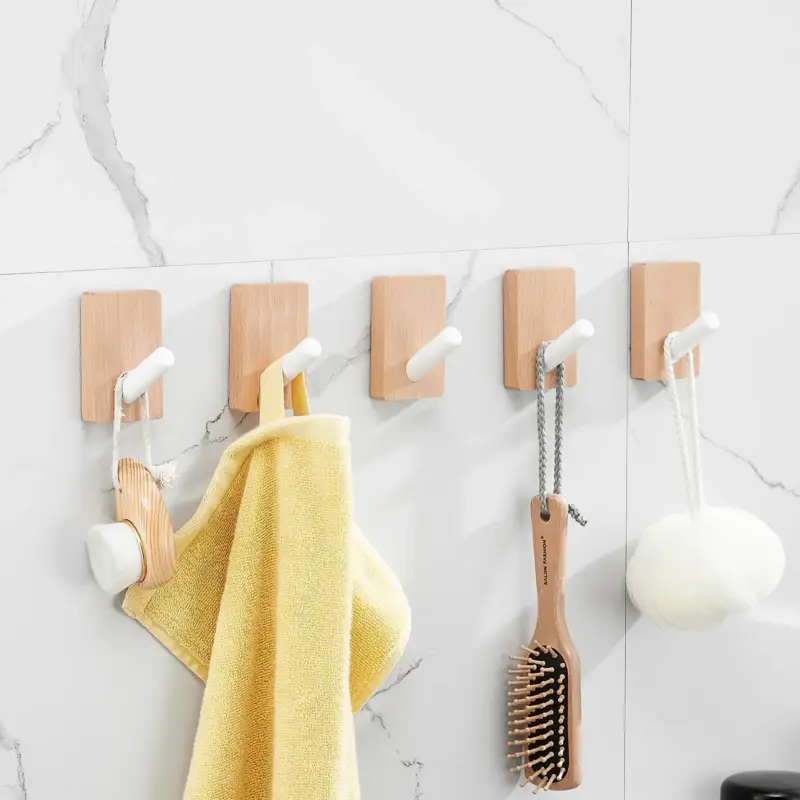 Prix Cassé Wooden hook without perforation for towel and keys