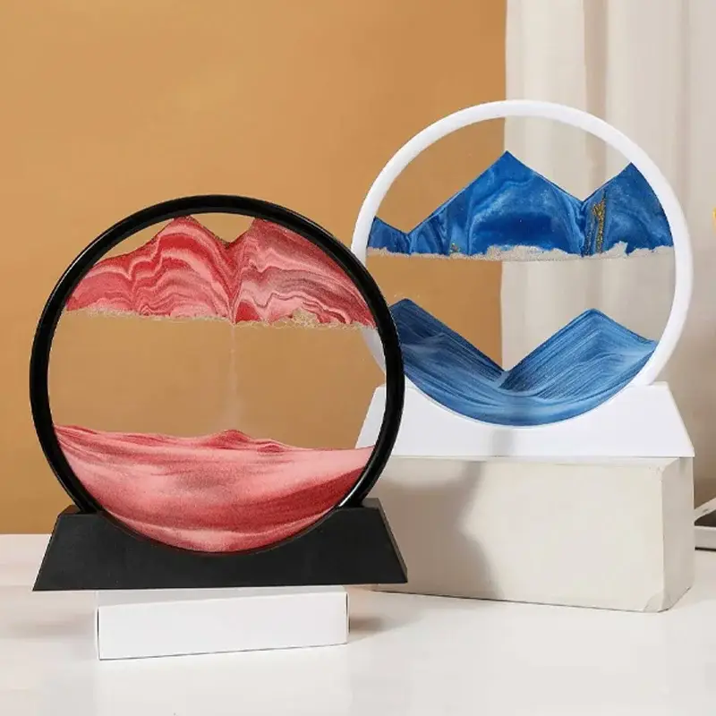 3d glass hourglass moving sand landscape art decoration Offre Spéciale