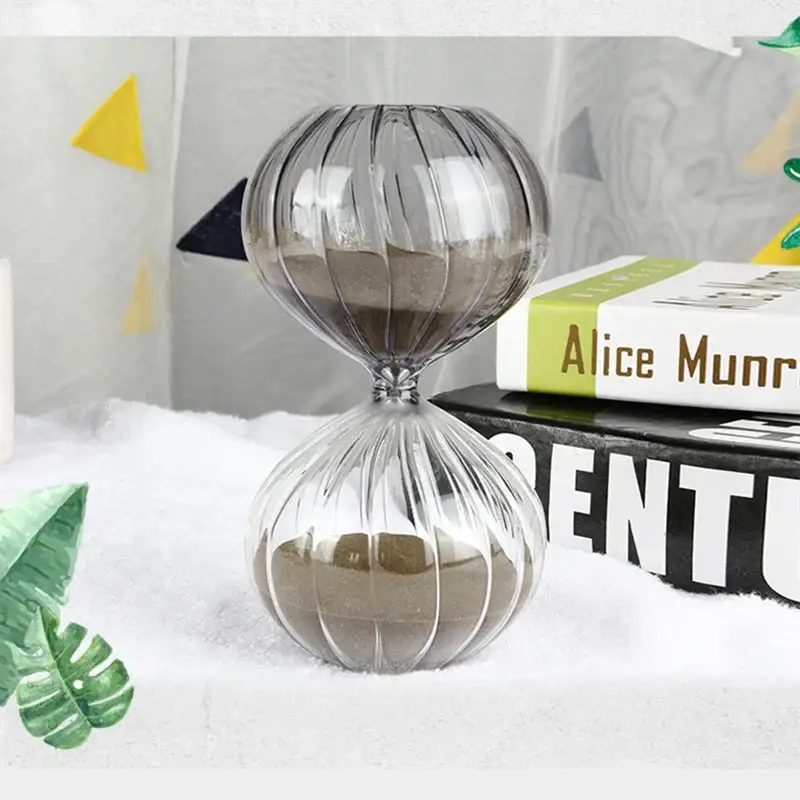 45-minute hemispherical striped hourglass handmade glass decoration Vente Directe