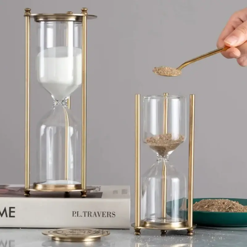 Nouvelle Collection Glass hourglass with pillars desk decoration elegant timer