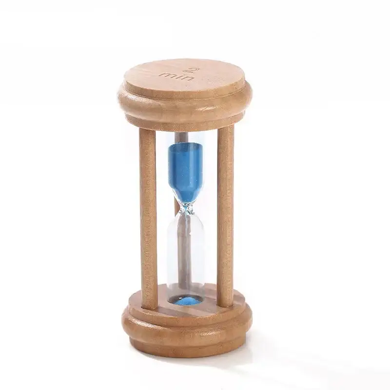 Decorative wooden hourglass with custom logo for creative decoration Marque