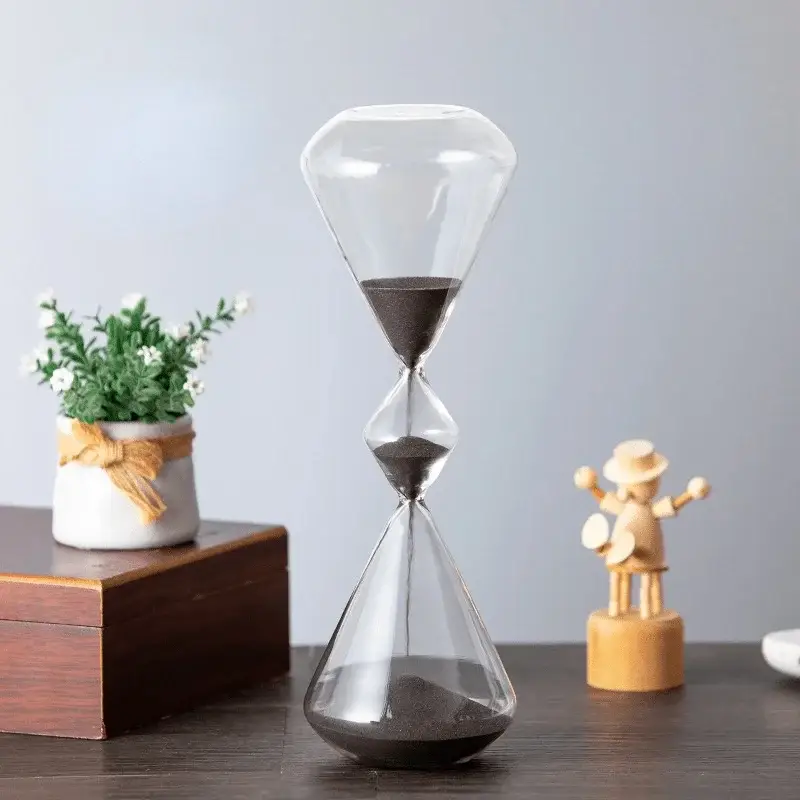 Three-layer glass hourglass for christmas decoration Satisfait Ou Remboursé