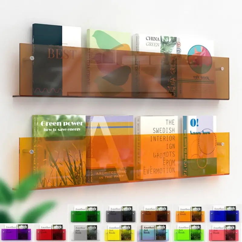 Promotion Saisonnière Acrylic floating wall shelf magazine rack and literature organizer