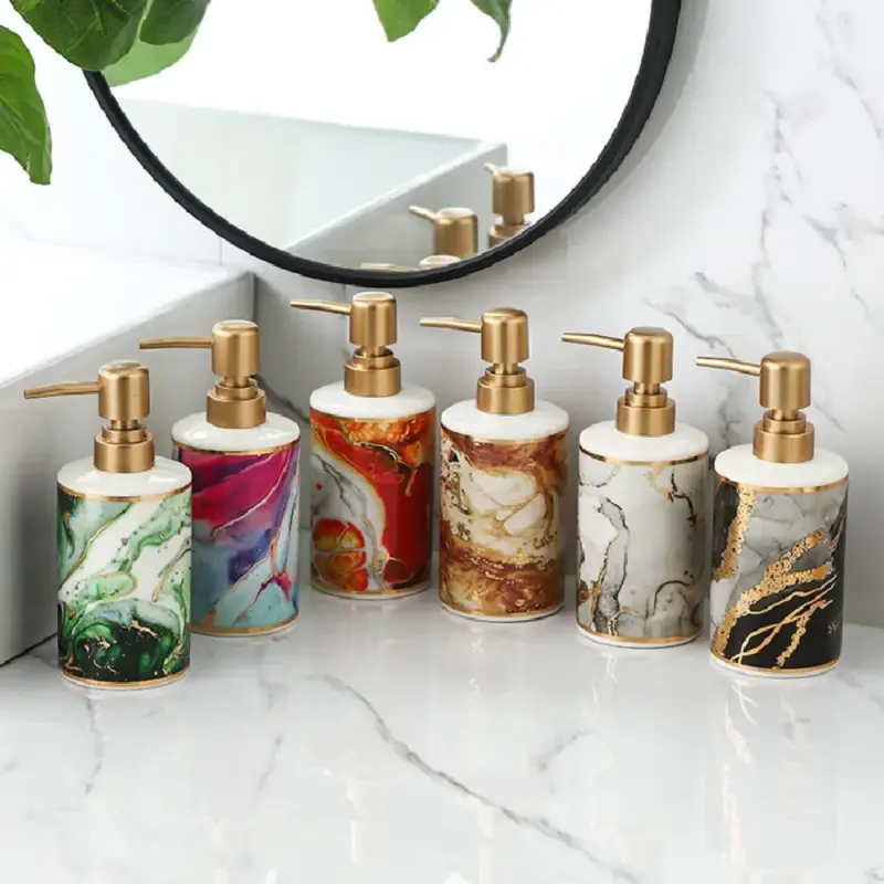 Creative golden soap dispenser for bathroom Nouvelle Collection