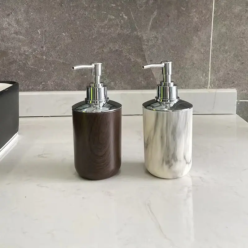 320ml marbled plastic liquid soap dispenser for bathroom Populaire