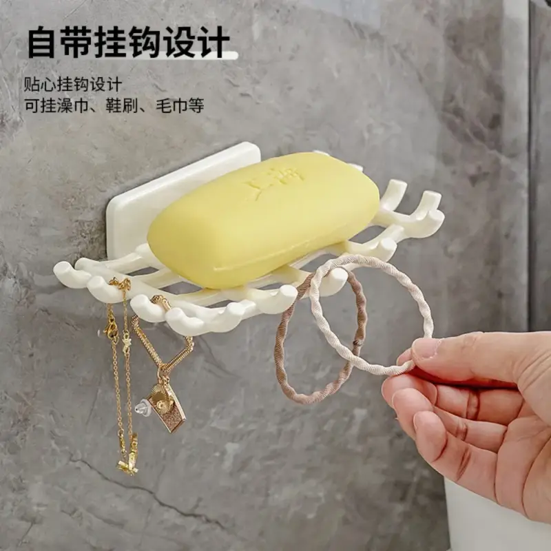 Punch-free self-adhesive wall-mounted soap dish for bathroom Offre Du Jour