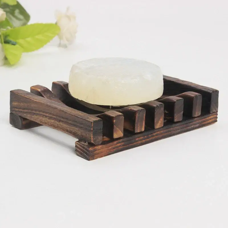 Natural bamboo soap dish for bathroom and shower Pas Cher