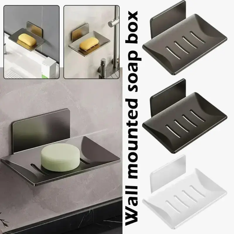 Wall-mounted aluminum soap dish with drainage without drilling for … Nouvel Arrivage