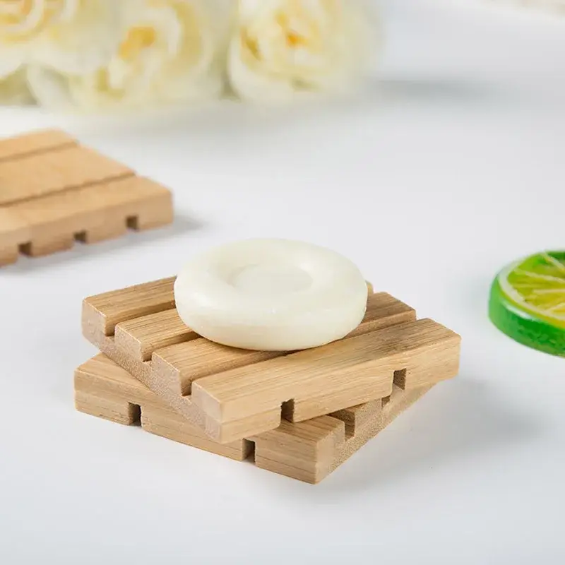 Creative bamboo soap dish with essential oils and drainage Top Vente