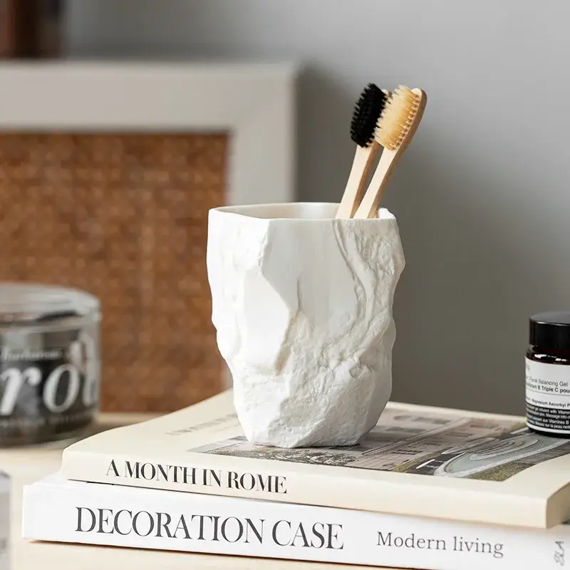 Solde Nordic ceramic handcrafted toothbrush cup for bathroom