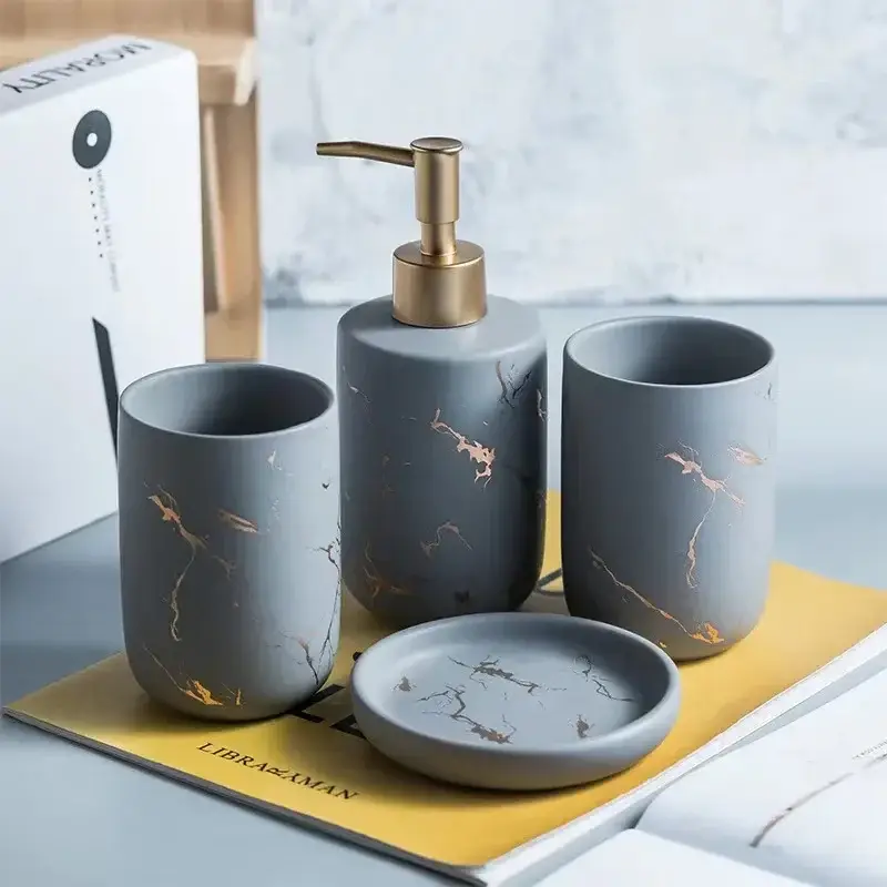 Bon Marché Ceramic bottles for soap, shampoo and shower gel