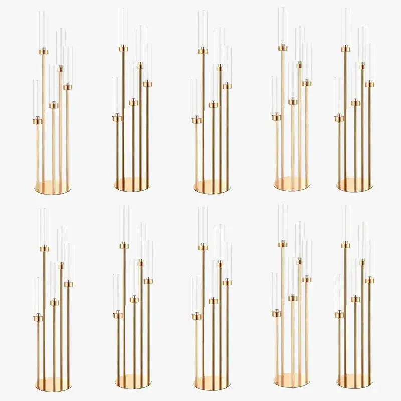 Expédition Rapide Set of 10 metal candle holders for wedding decorations