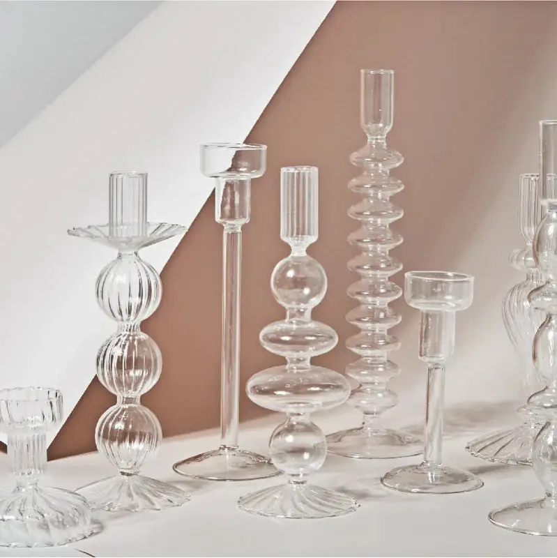 Commander Maintenant Clear glass candleholder modern nordic home decor