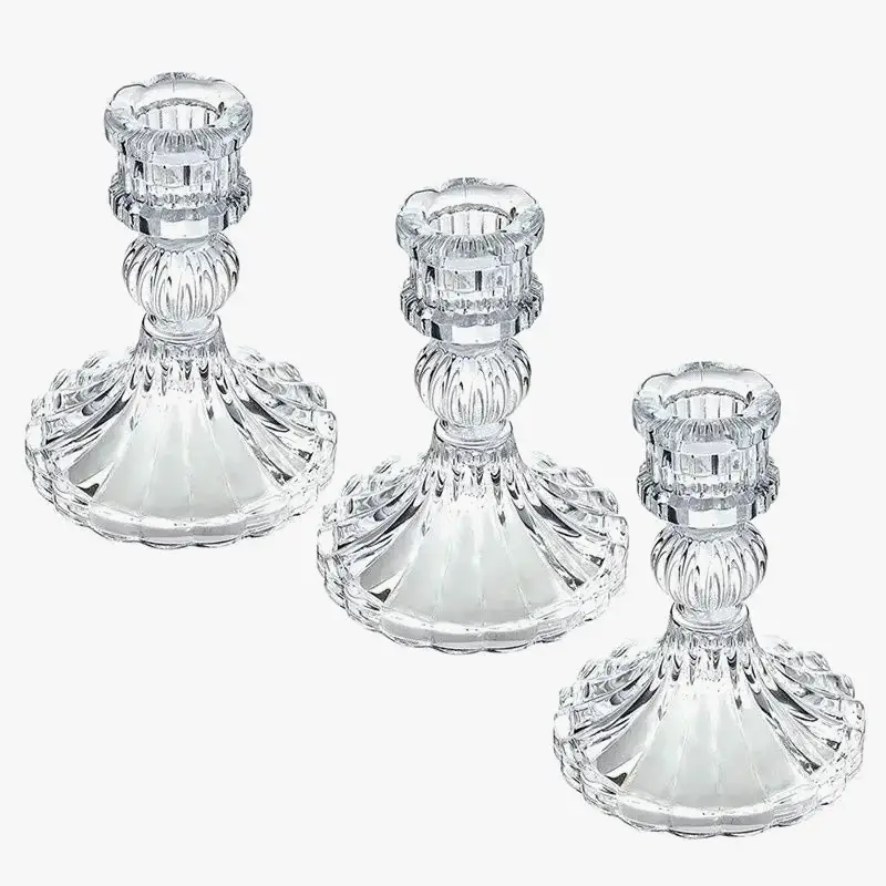 European style glass candle holder for home decor Super Prix