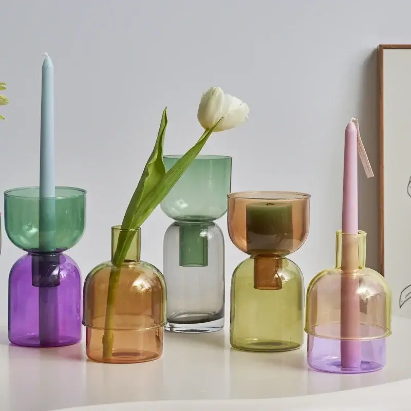 Decorative glass candle holder for plants and candles Commander Vite