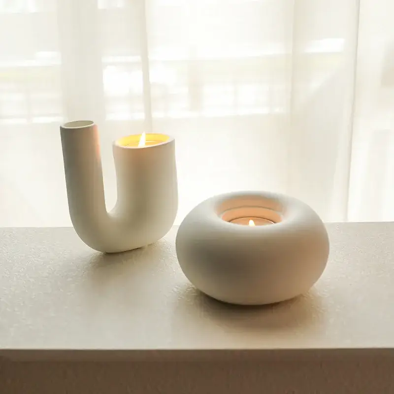 Acheter Direct Nordic ceramic candlestick holder for decoration and weddings