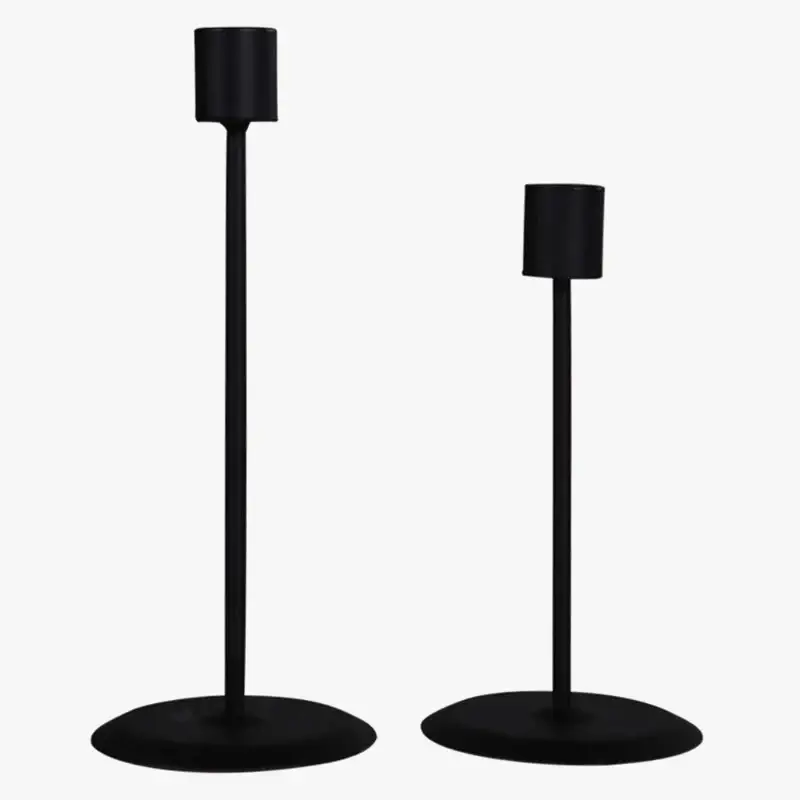 Promotion Set of 2 metal candle holders for taper candles home decoration
