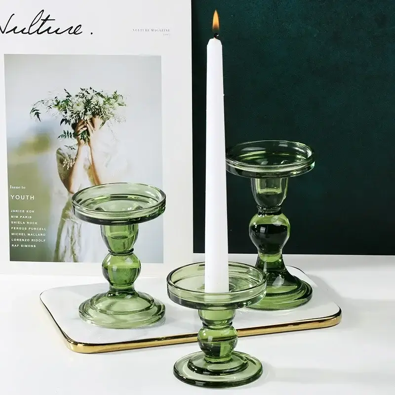 Pas Cher Vintage glass candle holder for wedding and interior decoration